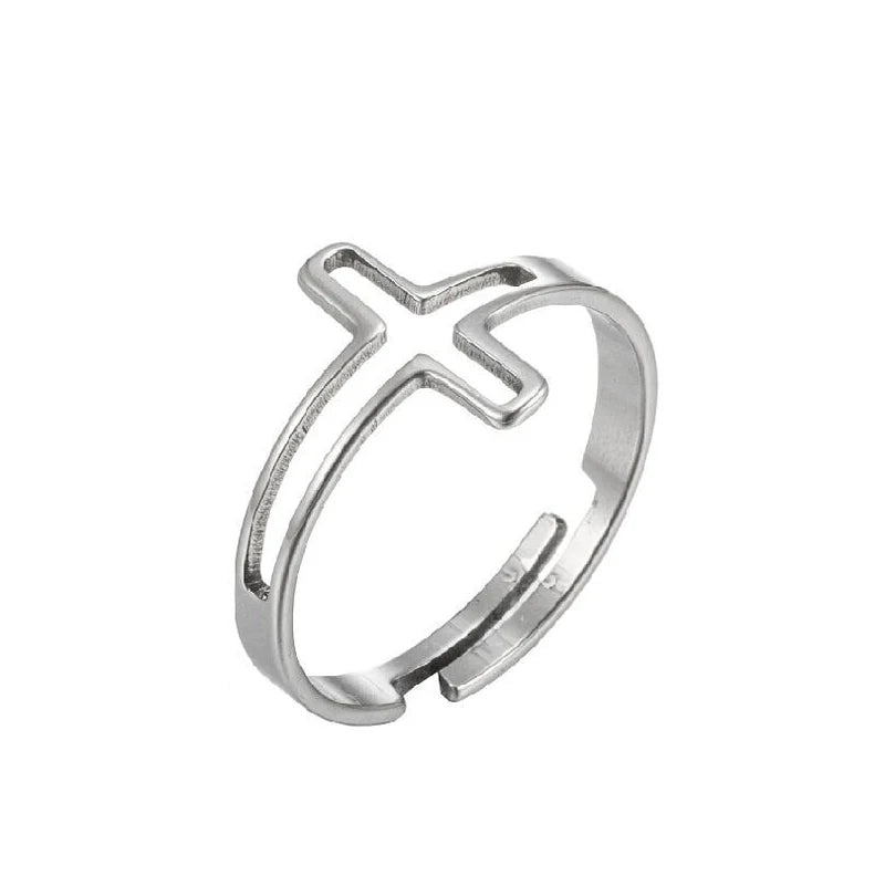 Stainless Steel Open Cross Ring