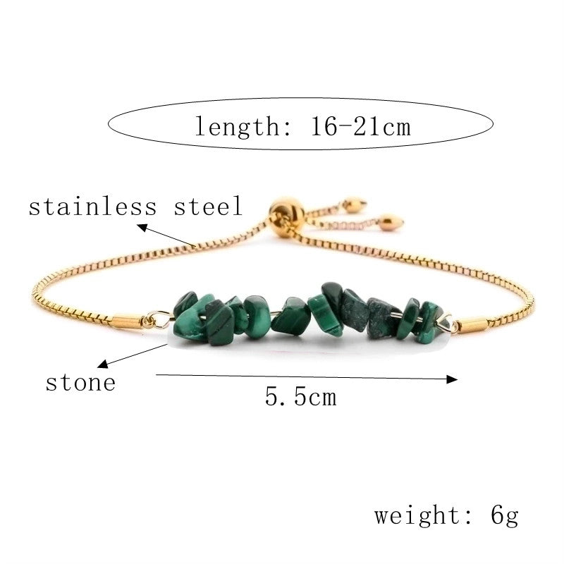 Gold Bracelet with Green Stones