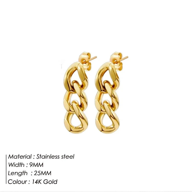 Gold Chain Drop Earrings