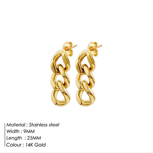 Gold Chain Drop Earrings