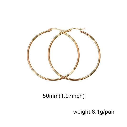 Gold Modern Hoop Earrings