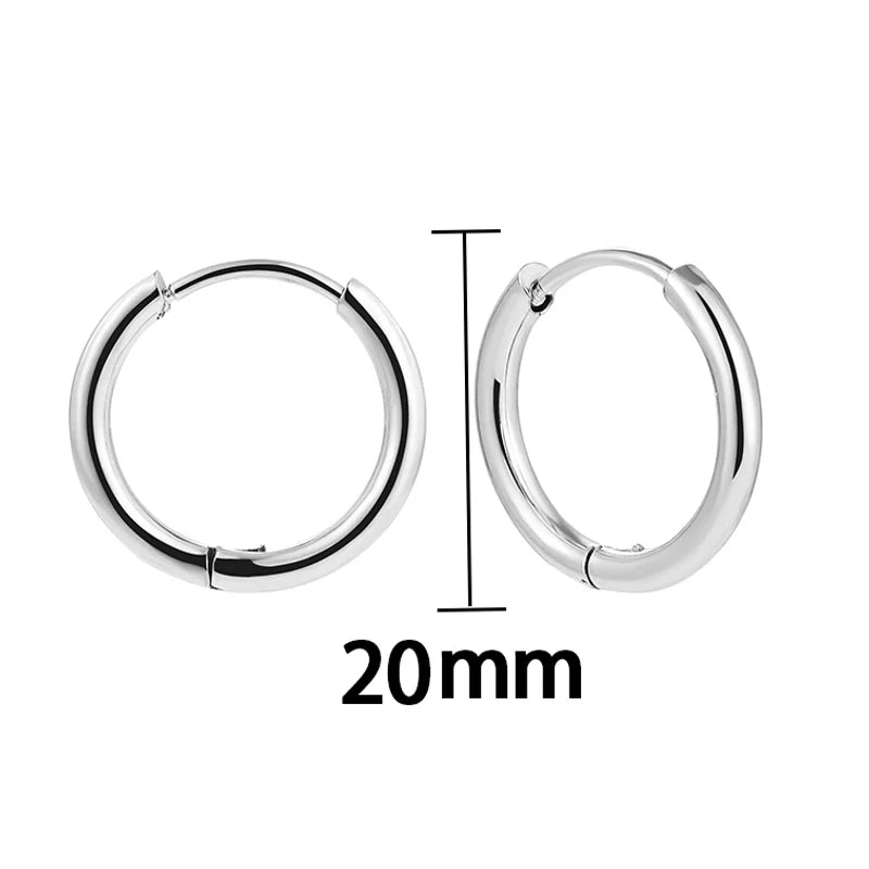 Minimalist Steel Hoop Earrings