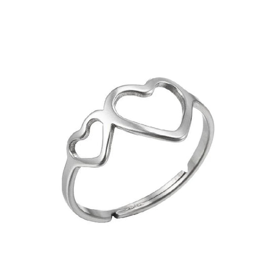 Stainless Steel Open Heart Ring