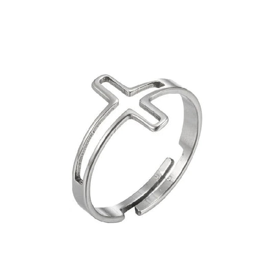 Stainless Steel Open Cross Ring