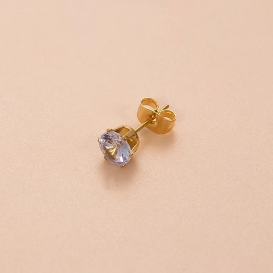 Gold Geo Round Earrings