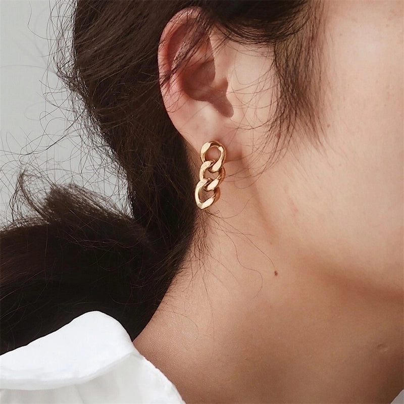 Gold Chain Drop Earrings