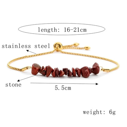 Gold Bracelet with Red Stones