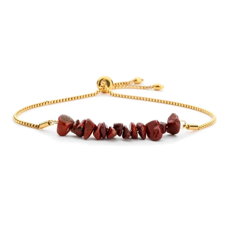 Gold Bracelet with Red Stones