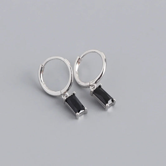 Sterling Silver Earrings Black Diamond