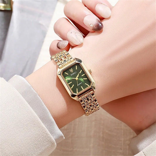 XIMILI Watch Gold Green Quartz