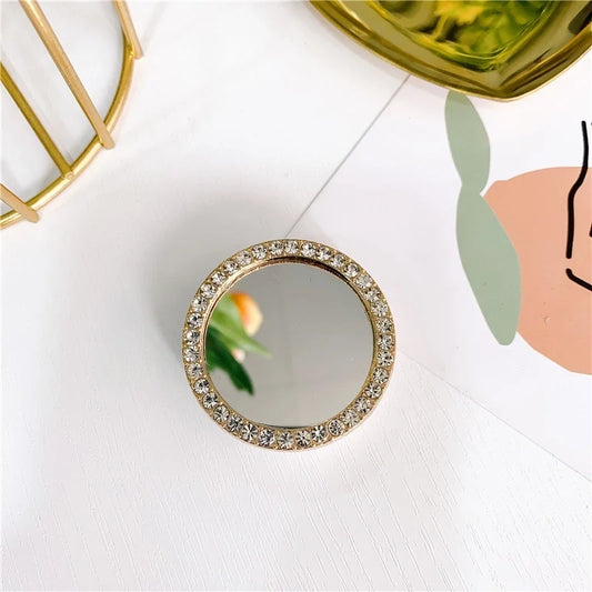 Korean Round Portable Mirror Phone Handle