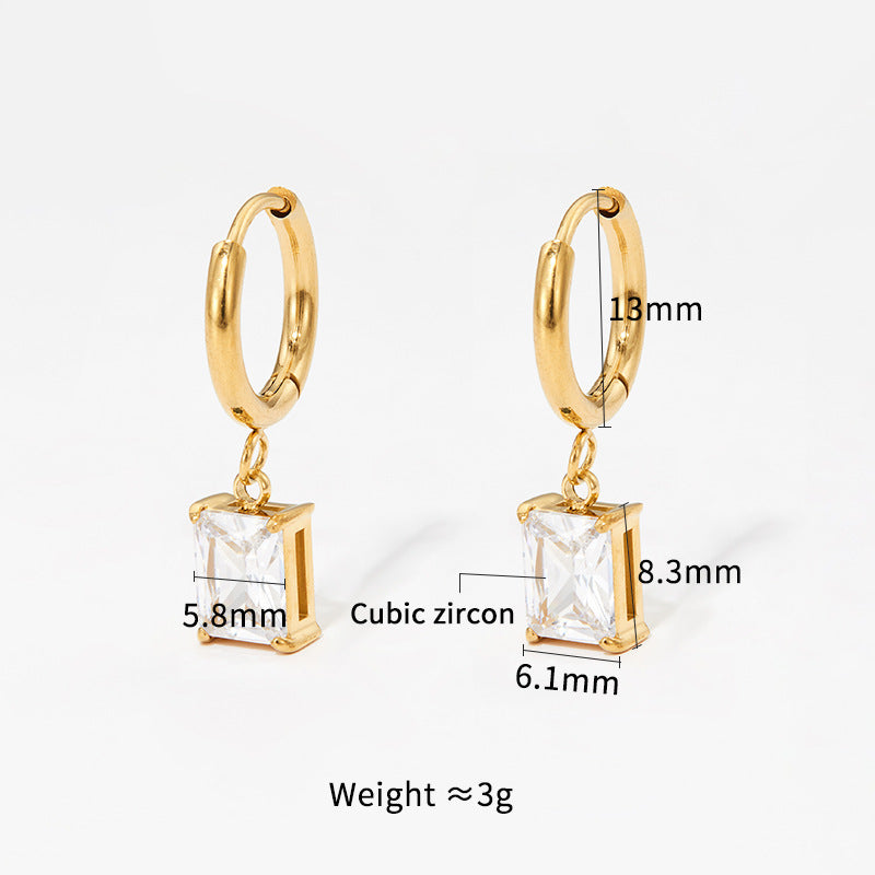 Square Gold Earrings