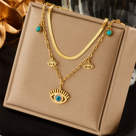 Gold-Plated Sun Eye Necklace