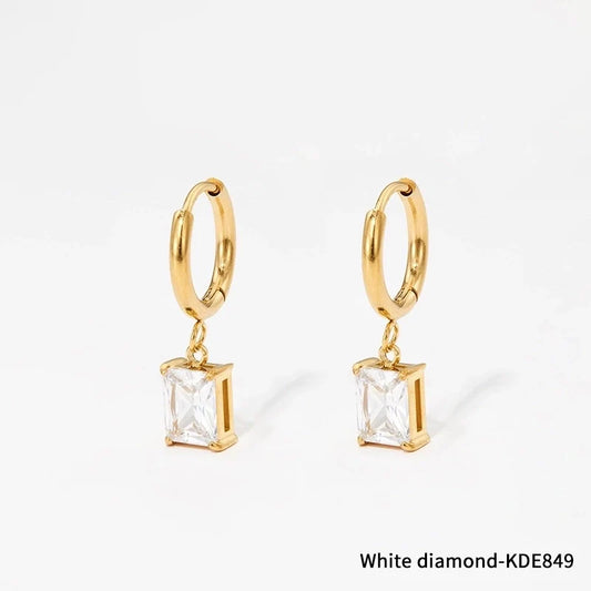 Square Gold Earrings