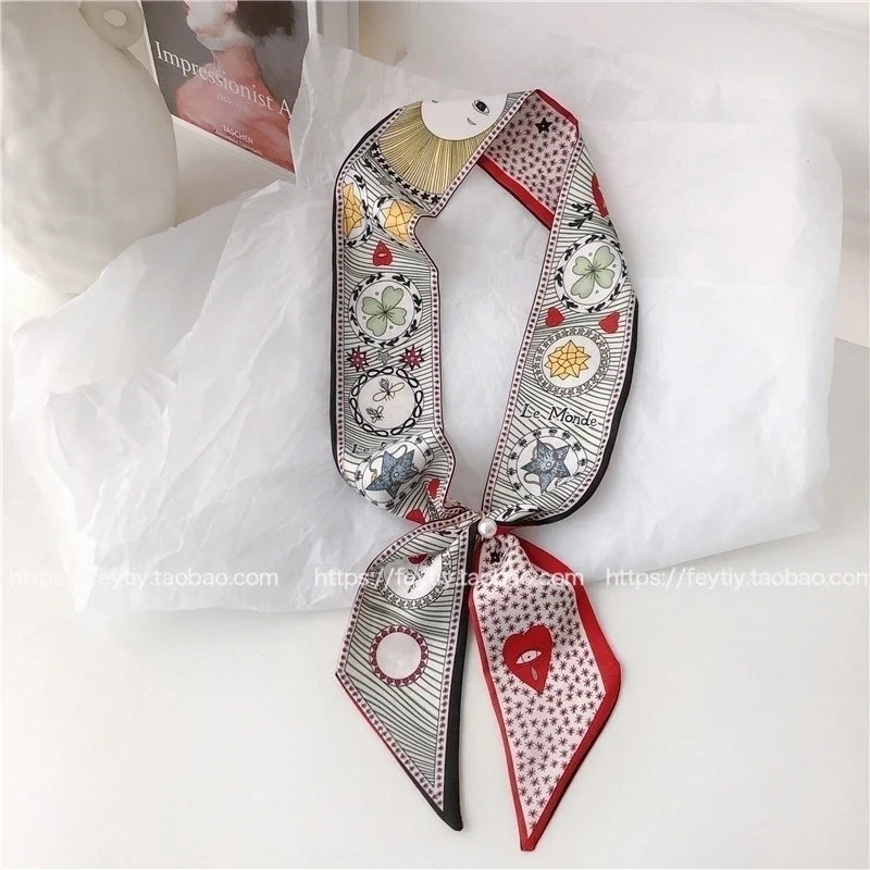 Geo Floral Silk Scarf
